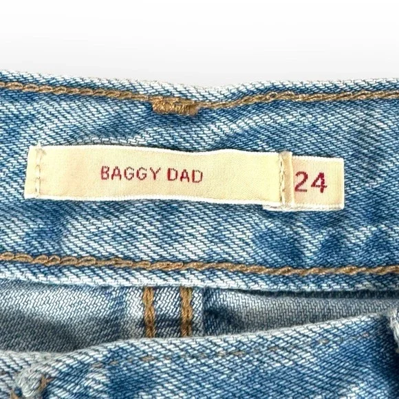 Levi's Premium Baggy Dad Jeans Women's 24x30 Distressed Relaxed Fit Big E Tag - Picture 4 of 15